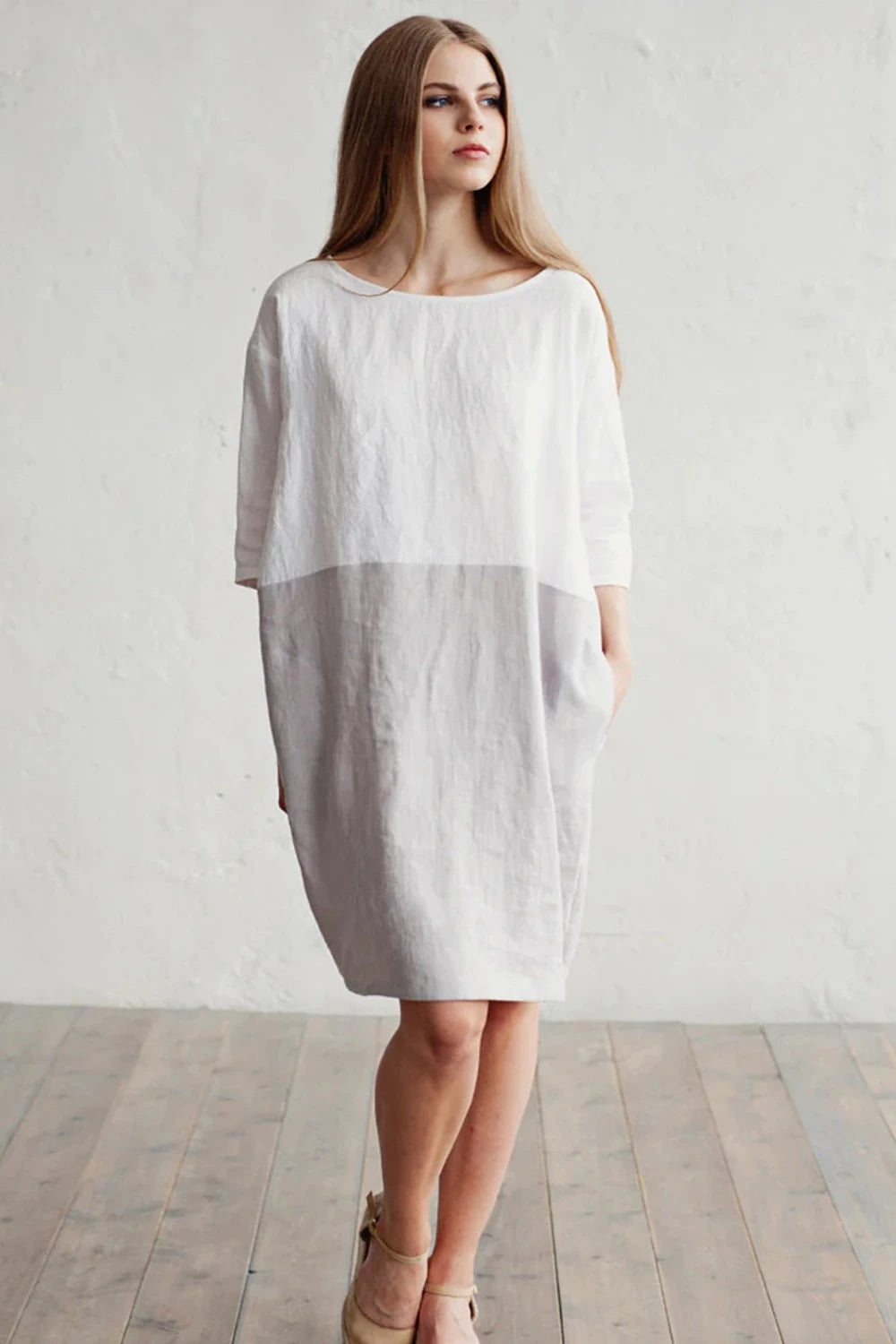 Color Block Linen Dress | ADRIA