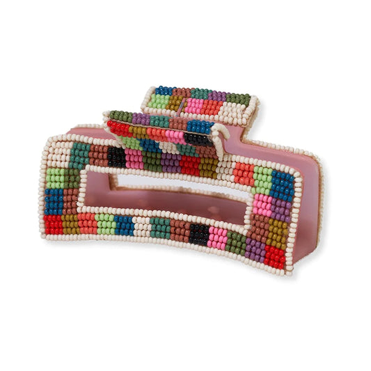 Lola Multi-Color Checked Claw Clip