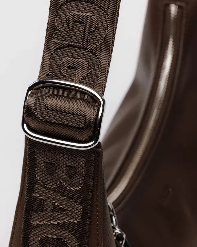 Medium Recycled Leather Crescent Bag