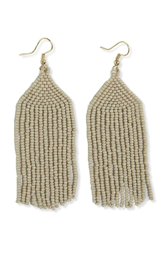 Michele Solid Beaded Fringe Earrings