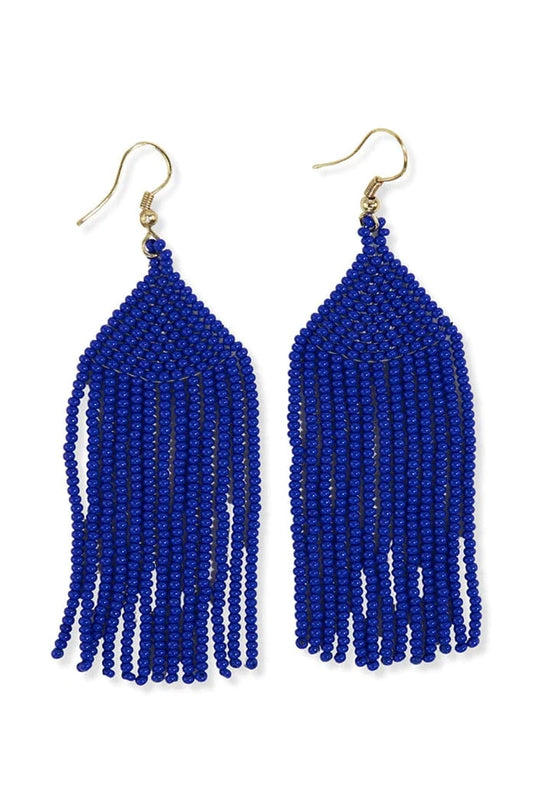 Michele Solid Beaded Fringe Earrings