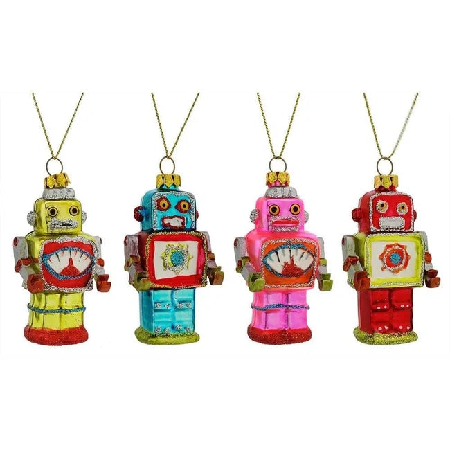 Mini Glass Robot Ornament