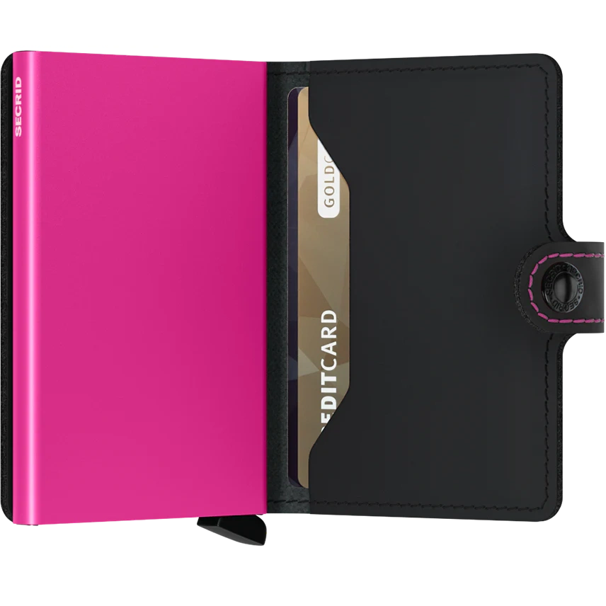 Miniwallet | Matte Black & Fuchsia