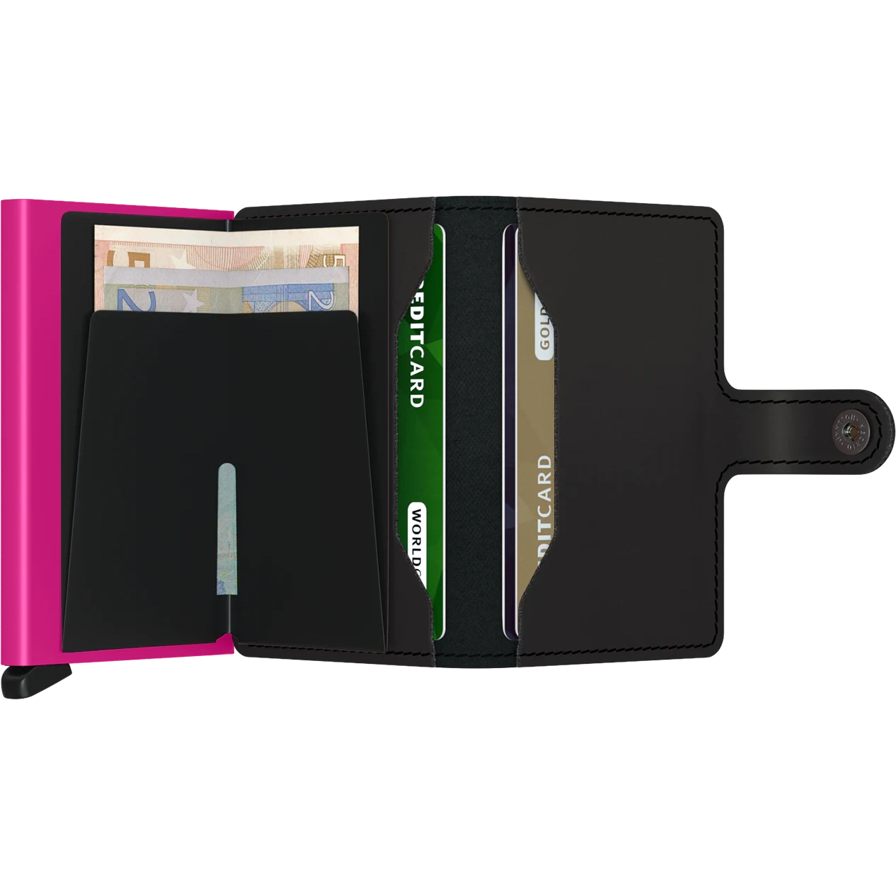 Miniwallet | Matte Black & Fuchsia