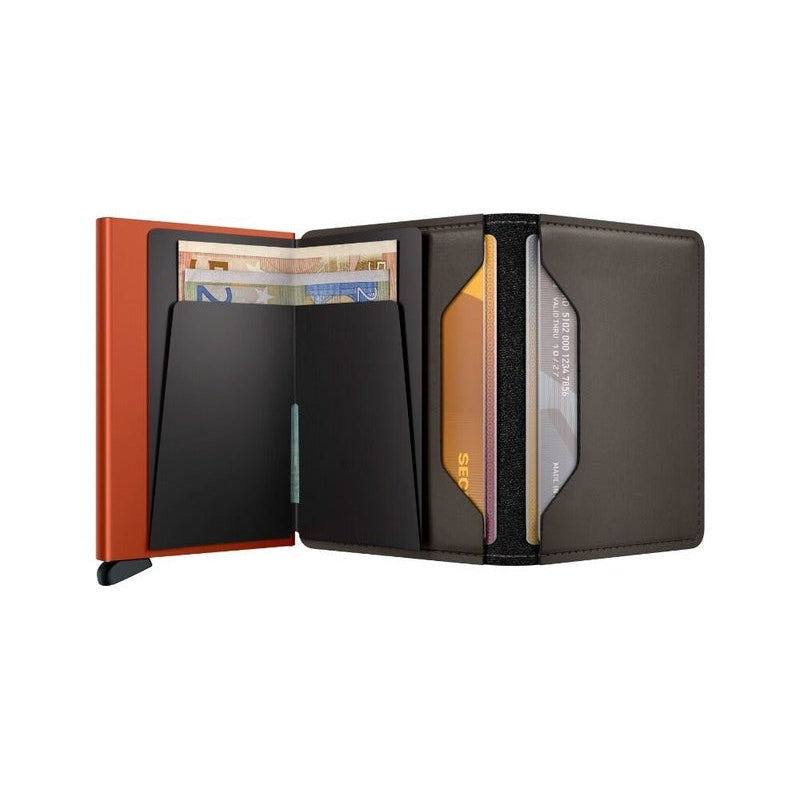 Slimwallet | Matte Truffle & Orange