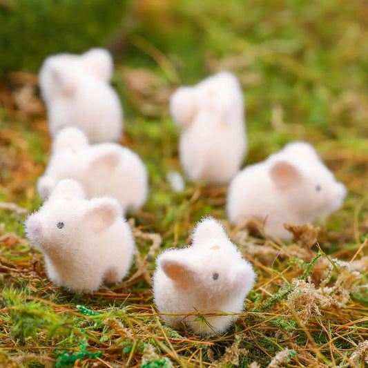 Flocked Mini Baby Pigs