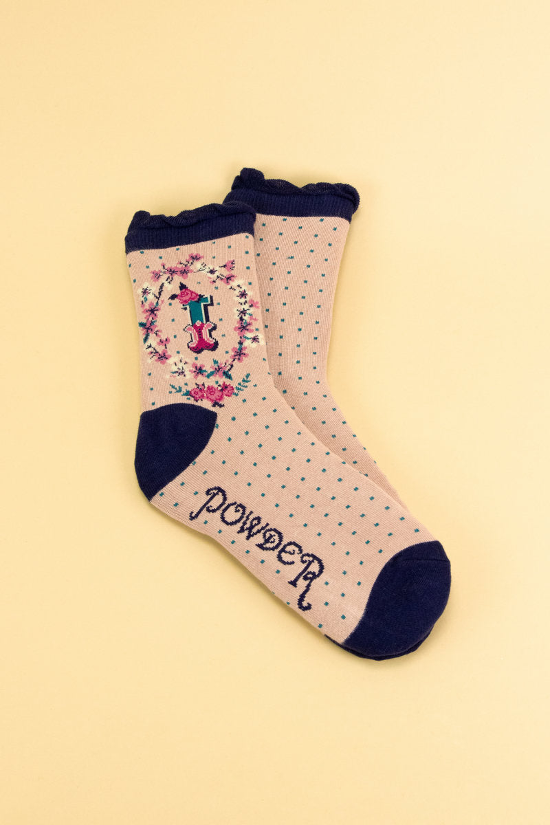 A-Z Monogram Ankle Socks | Assorted
