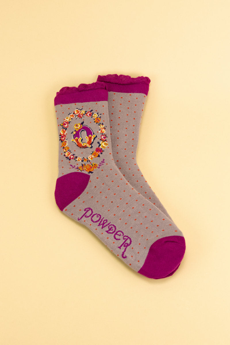 A-Z Monogram Ankle Socks | Assorted