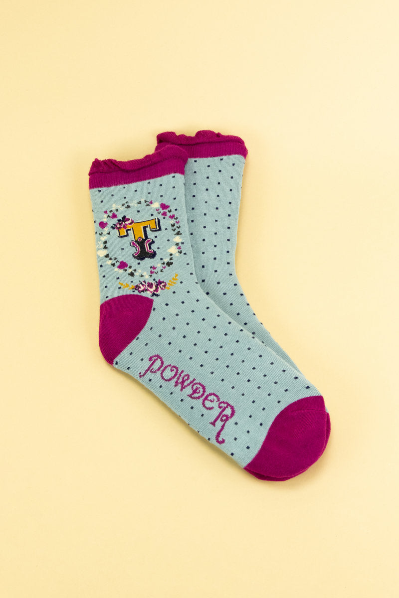 A-Z Monogram Ankle Socks | Assorted