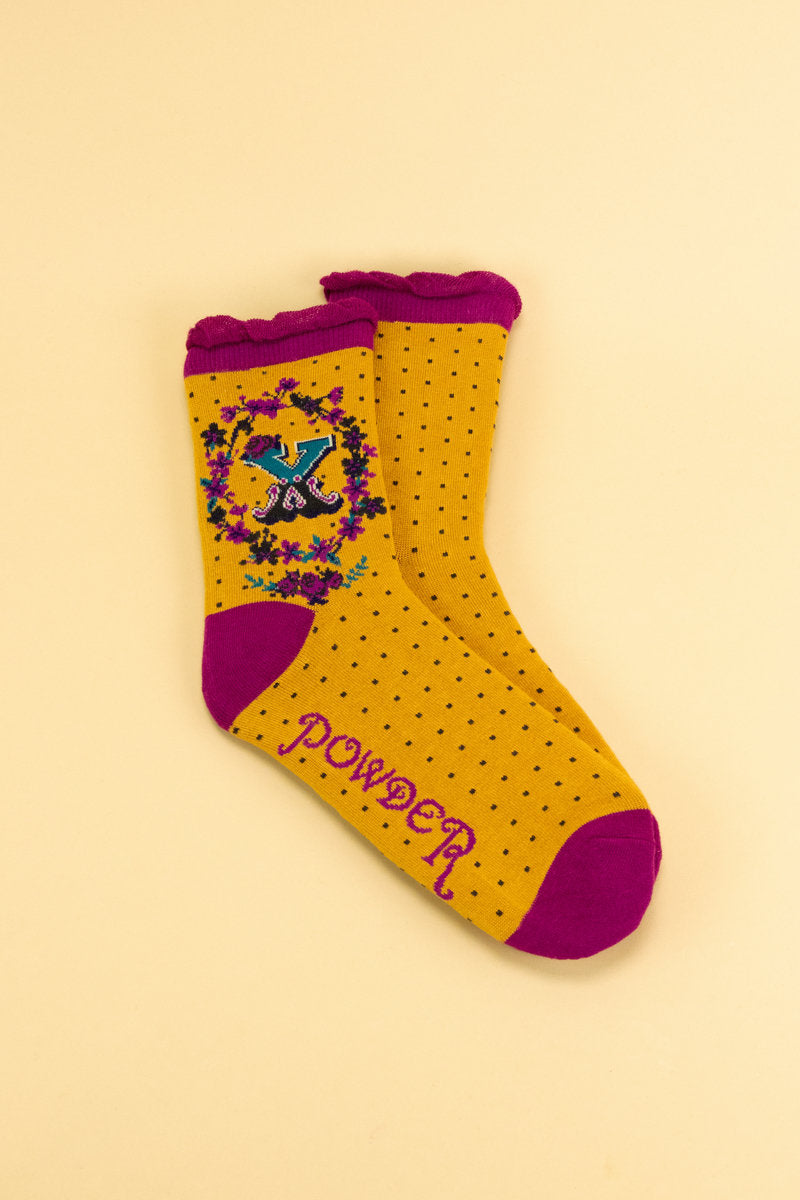 A-Z Monogram Ankle Socks | Assorted