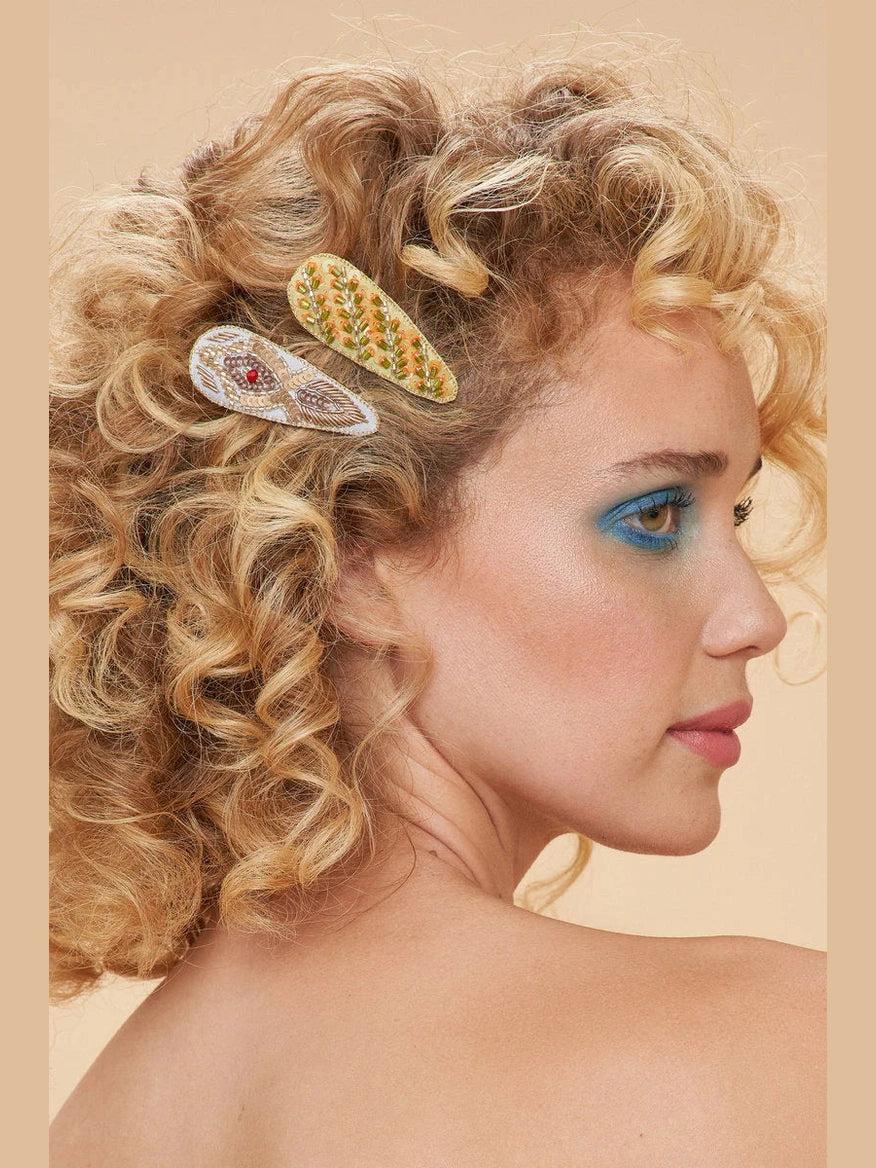 Jewelled Hair Clips (Set of 2) - Feather & Stripe