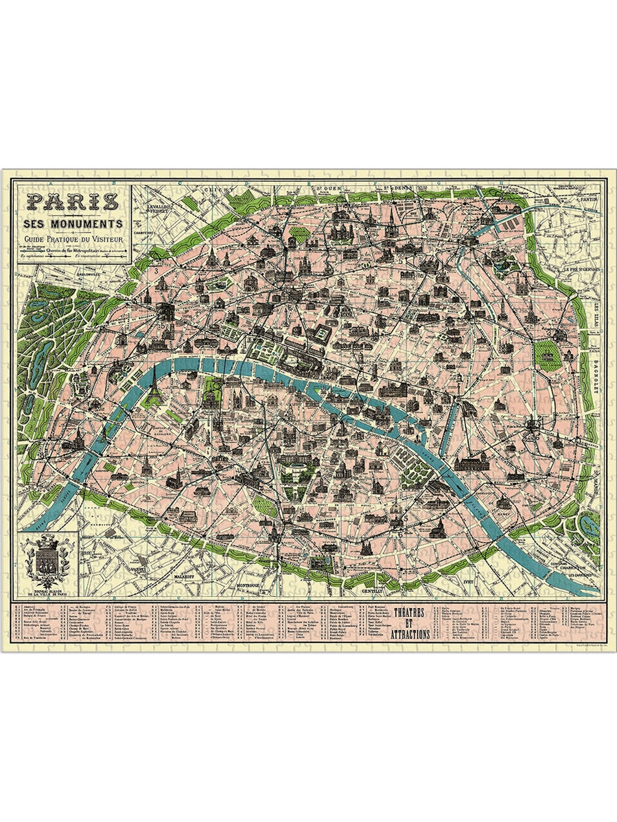 Map of Paris 1000 Piece Puzzle
