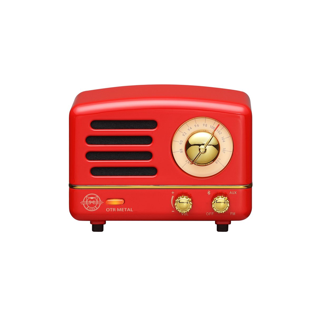 Metal Bluetooth & FM Radio Speaker - Red