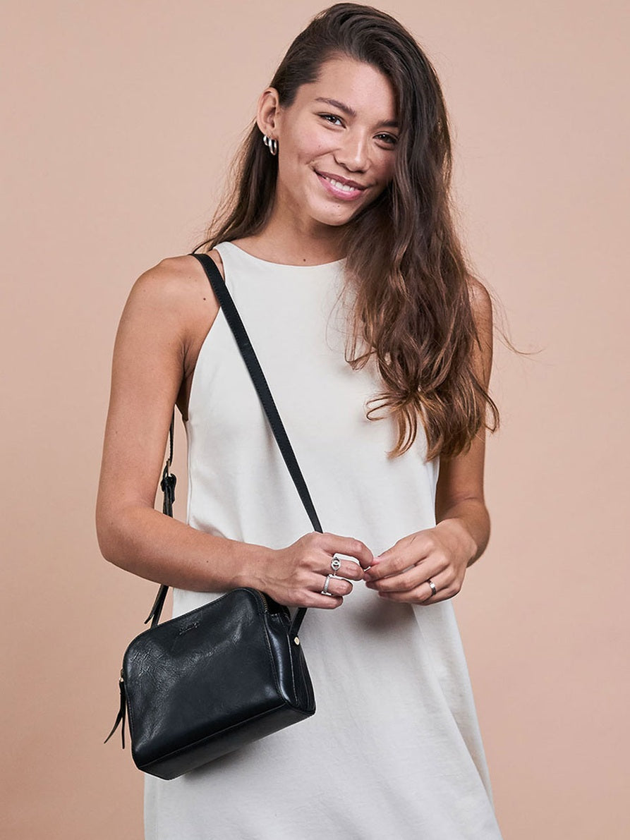 Emily Handbag | Leather Strap Black