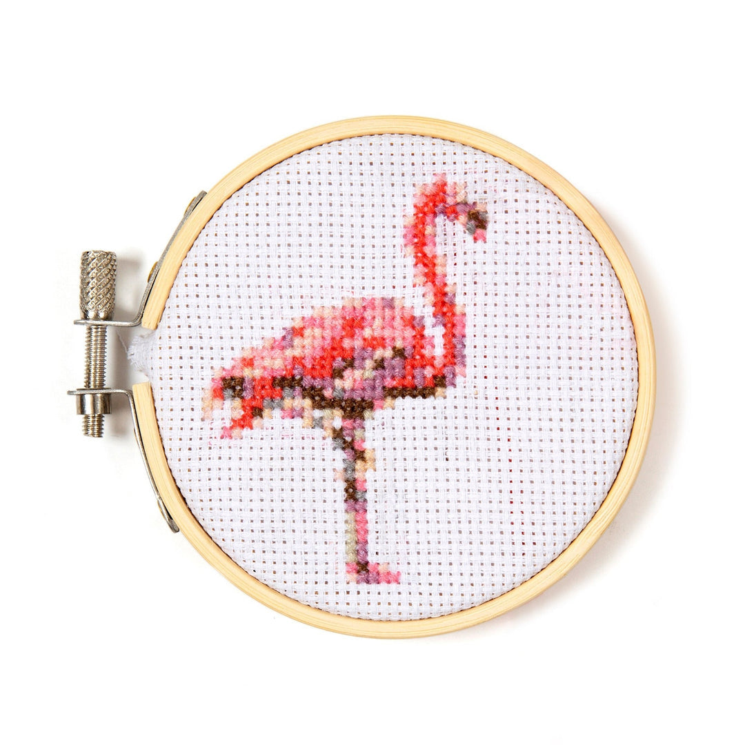 Mini Cross Stitch Embroidery Kit | Flamingo