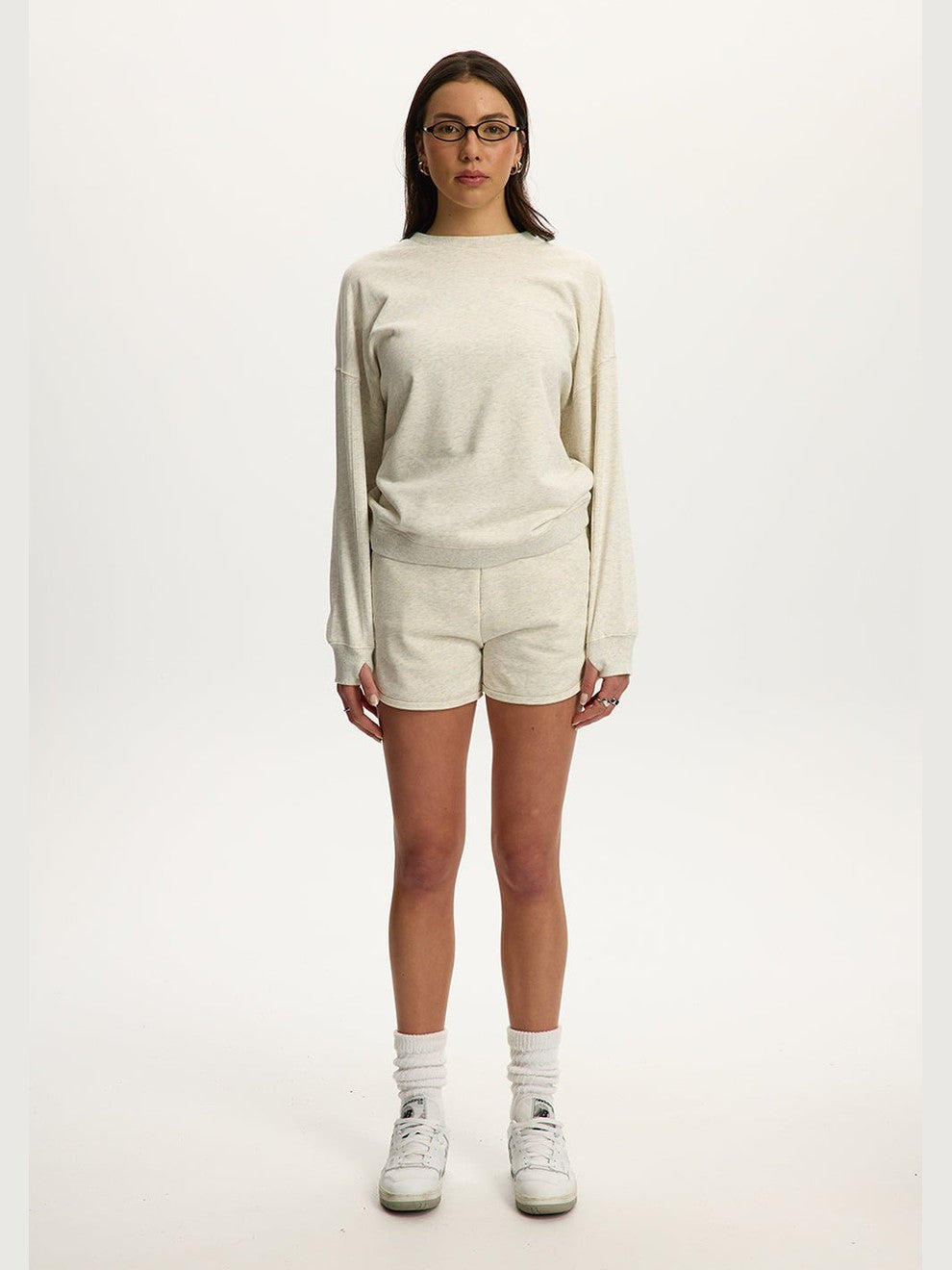 Aubrie Hot Shorts | Light Heather Grey