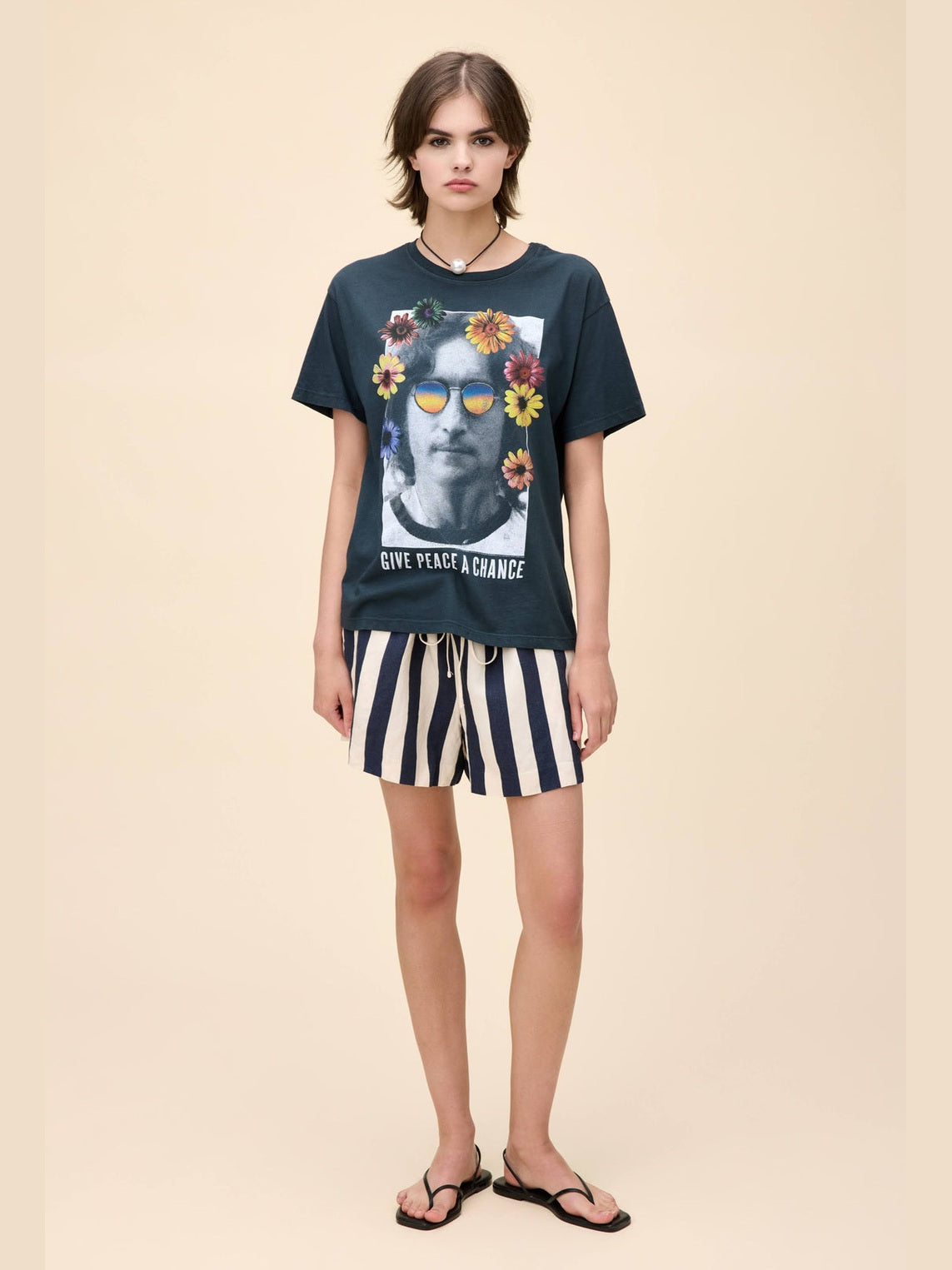 John Lennon Give Peace A Chance Boyfriend Tee