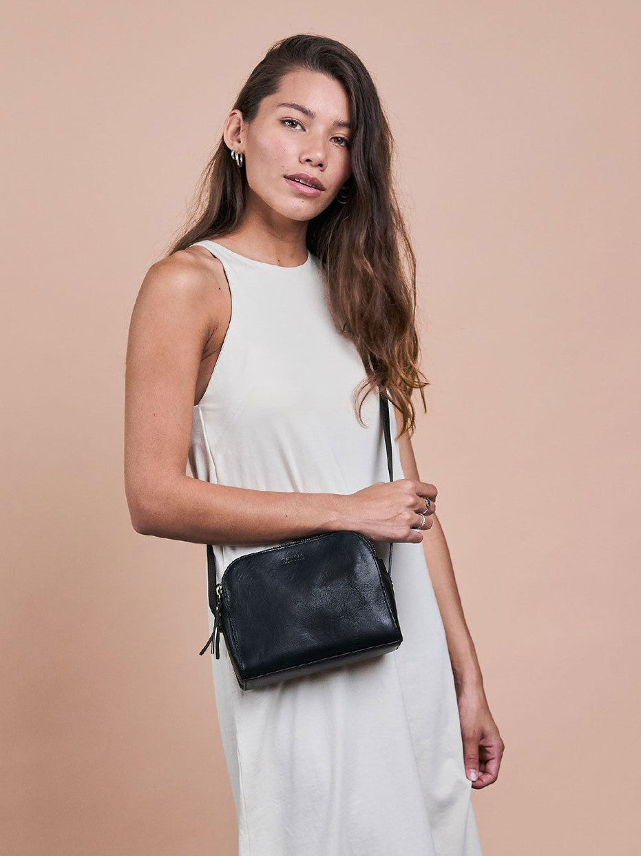 Emily Handbag | Leather Strap Black