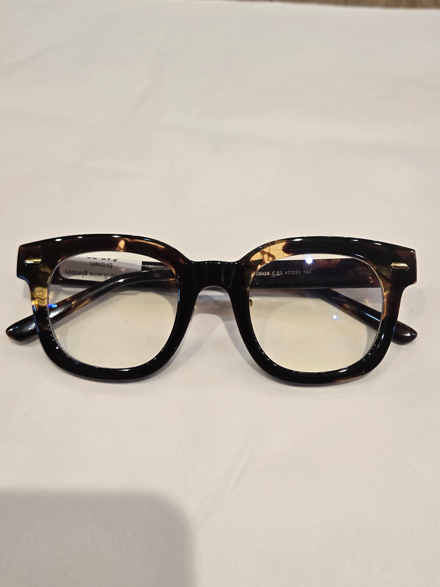 squared-frame glasses