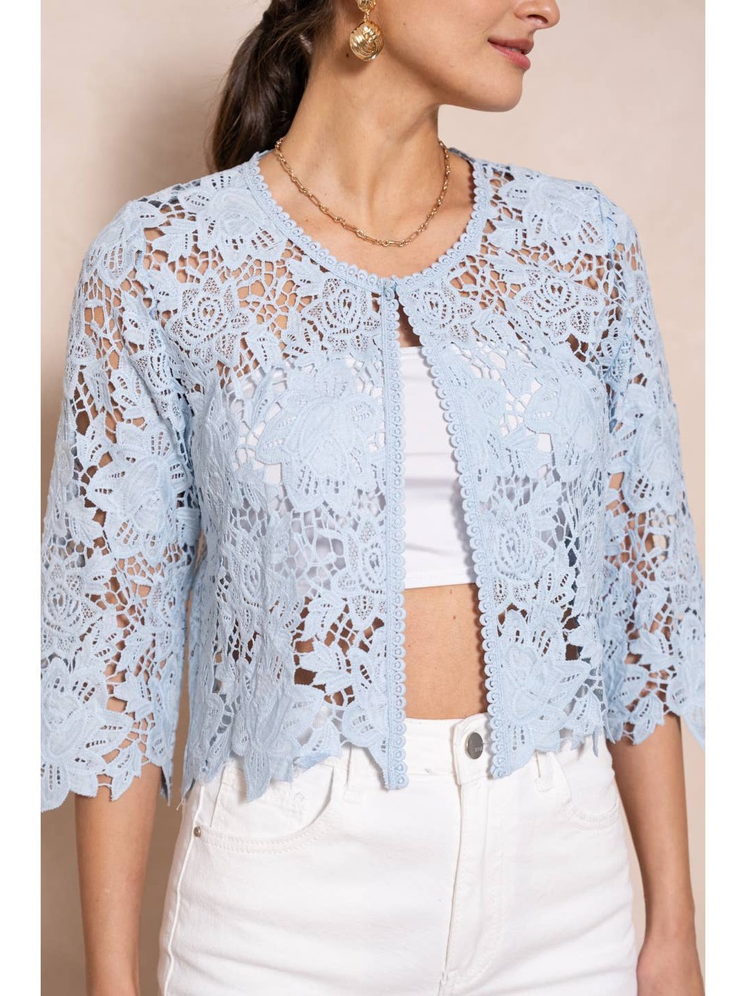 Selena Bolero Jacket in Guipure Lace