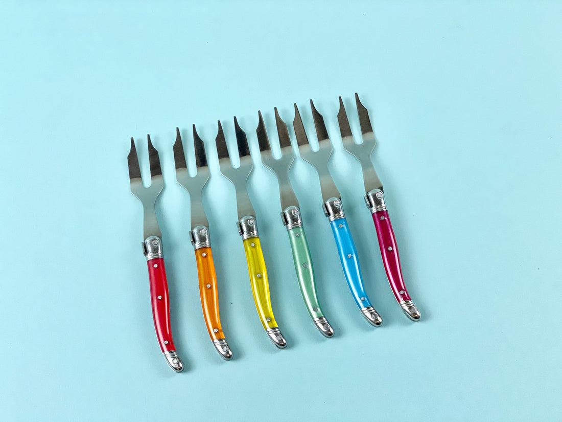 Laguiole Mini Cheese Forks Rainbow