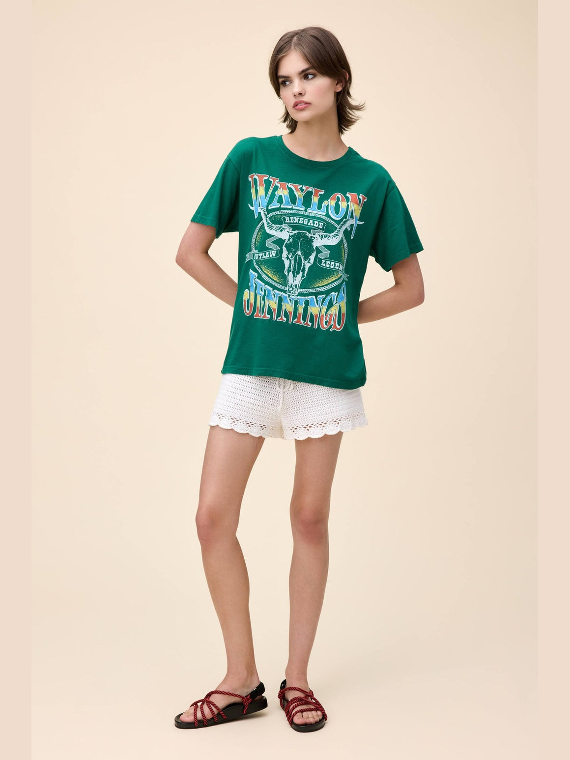 Waylon Jennings Outlaw Legend Boyfriend Tee