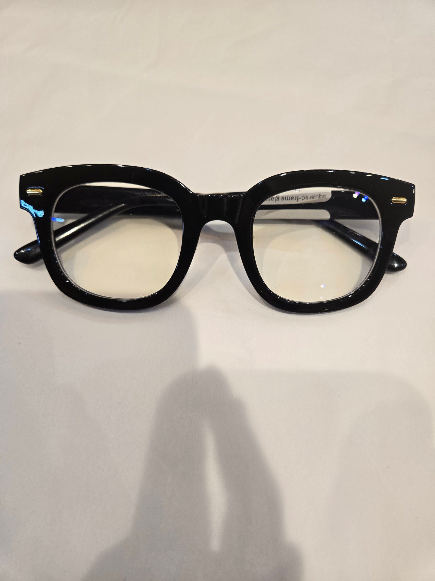 squared-frame glasses