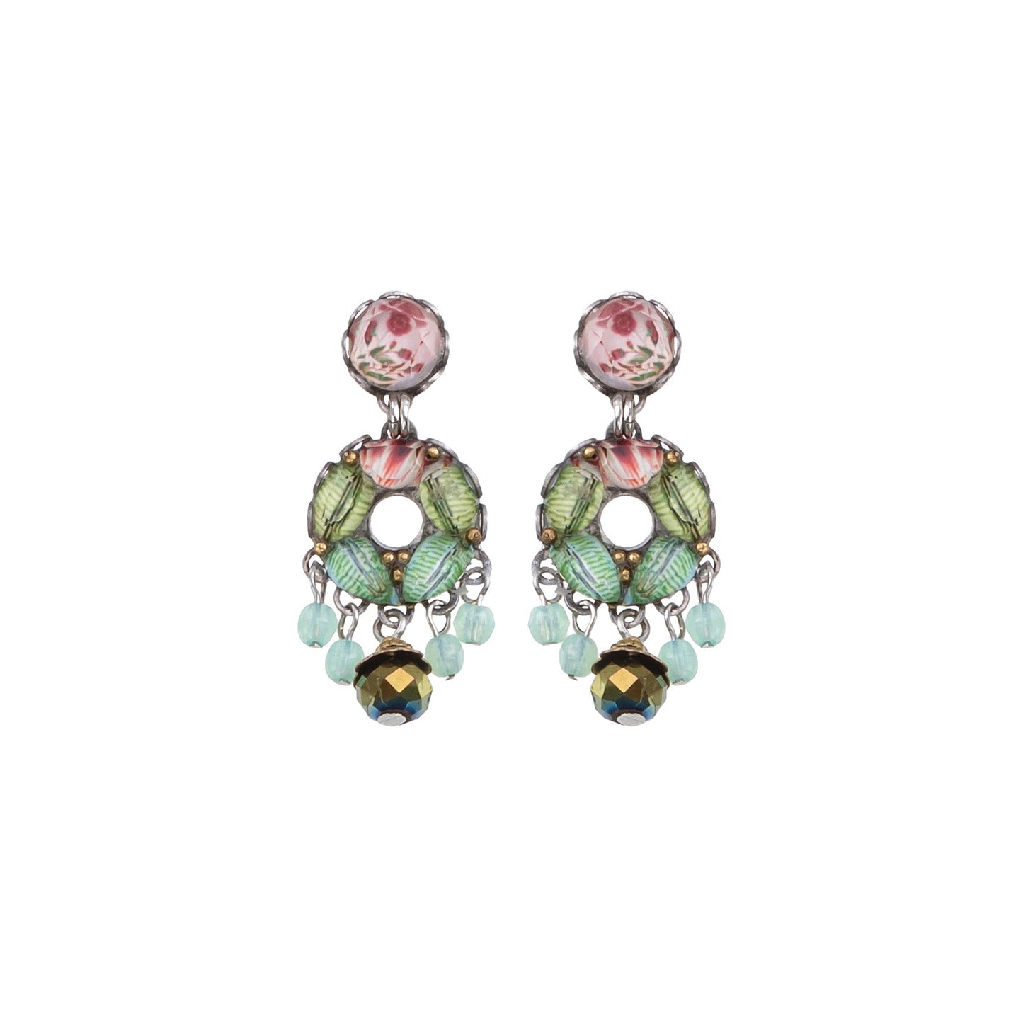 Gipsy Earrings Flower Garden Set, Fern