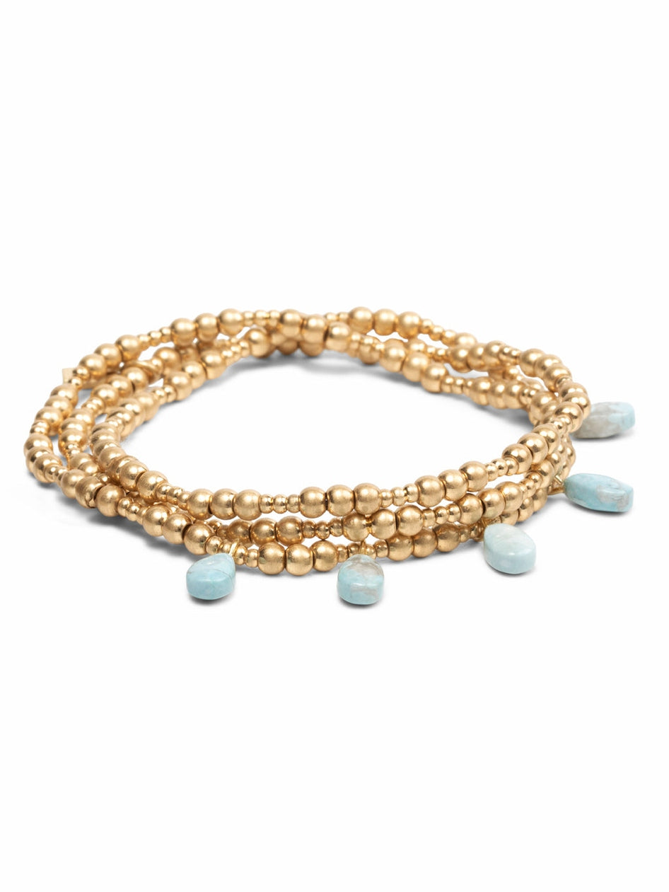Metal Wrap - Timeless/Blue Howlite/Gold