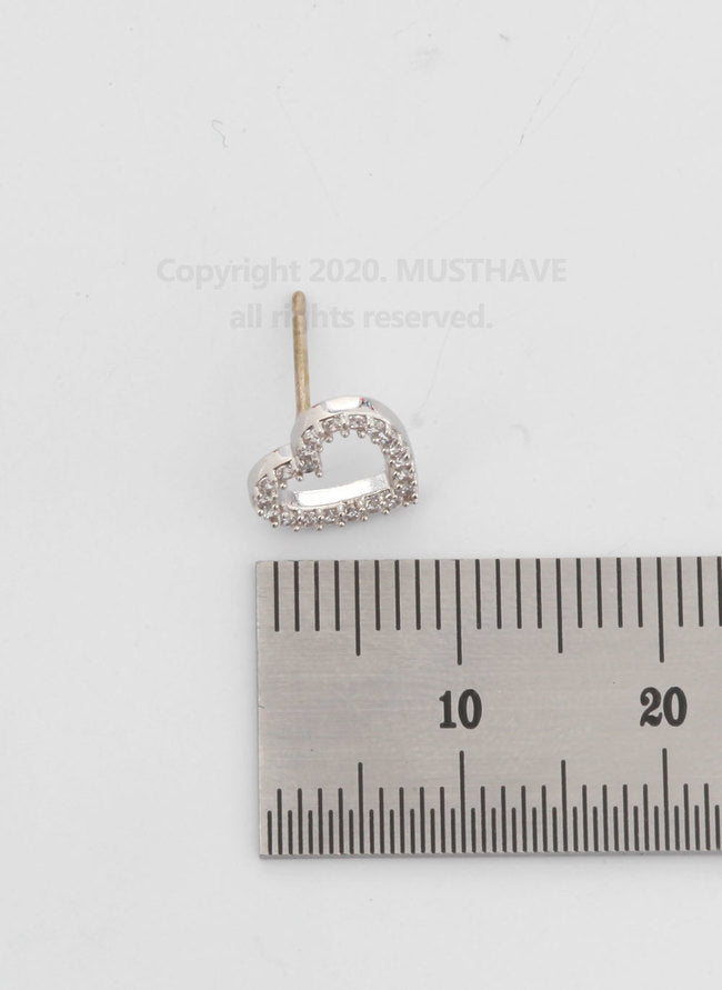 Jeweled Heart Studs