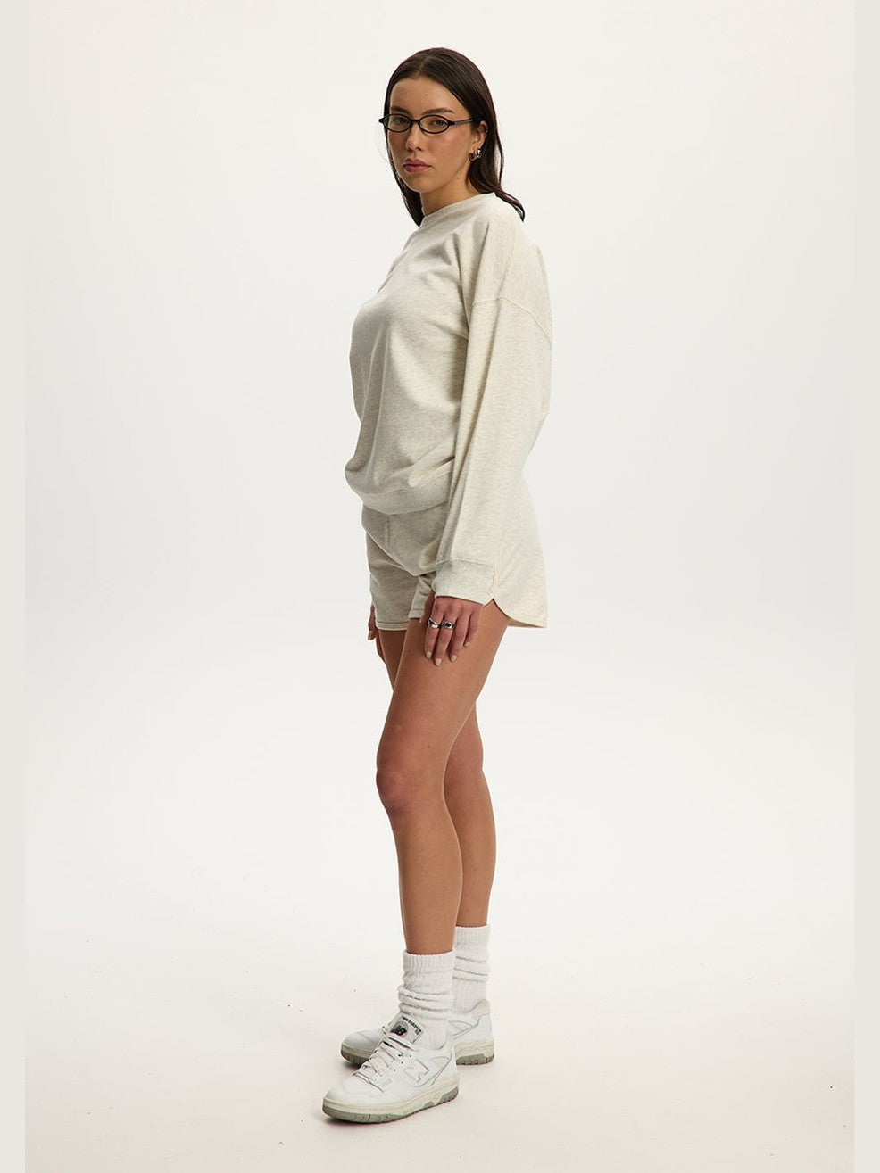 Aubrie Hot Shorts | Light Heather Grey