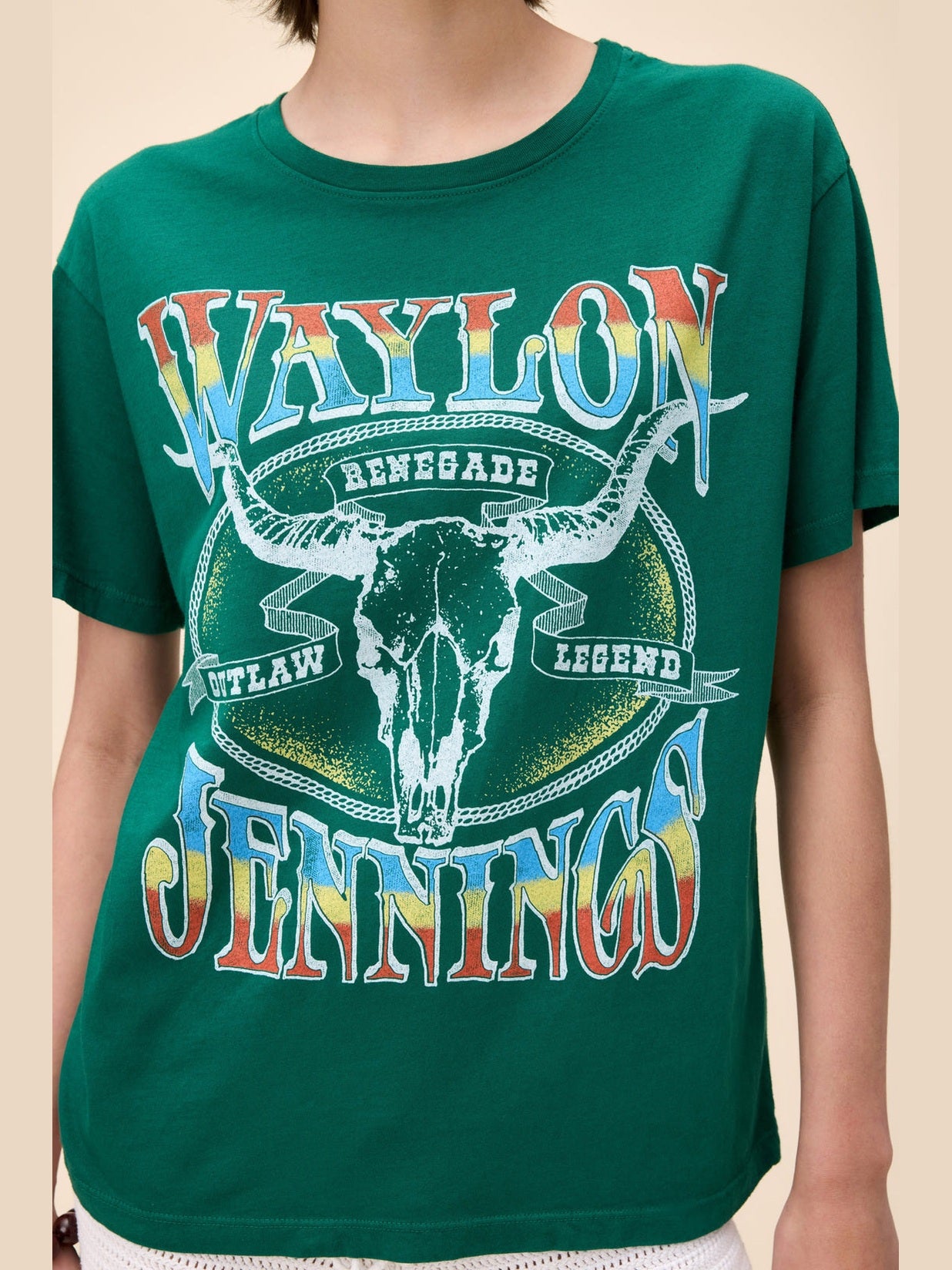 Waylon Jennings Outlaw Legend Boyfriend Tee