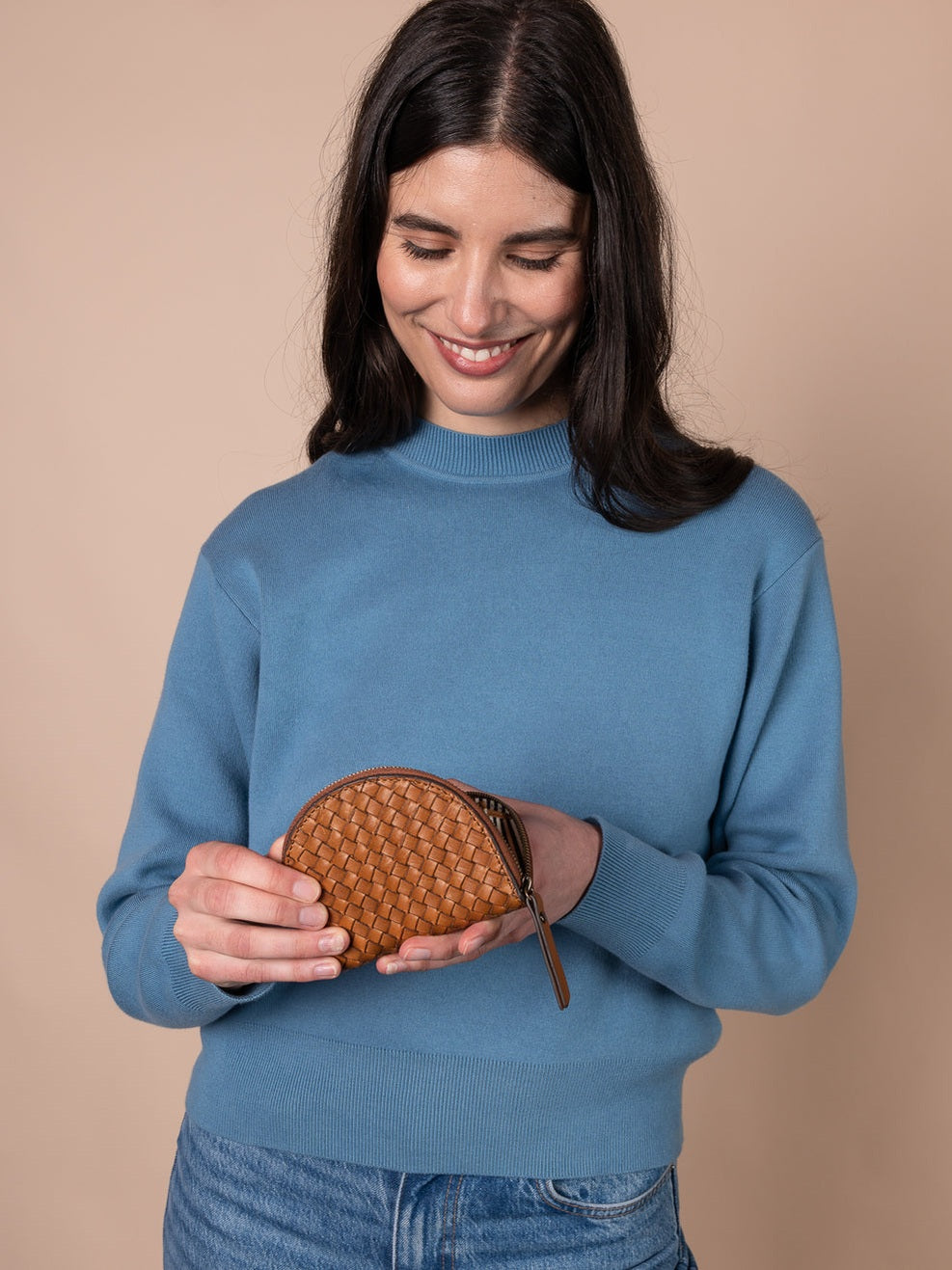 Laura Coin Purse Woven Classic Leather / Small