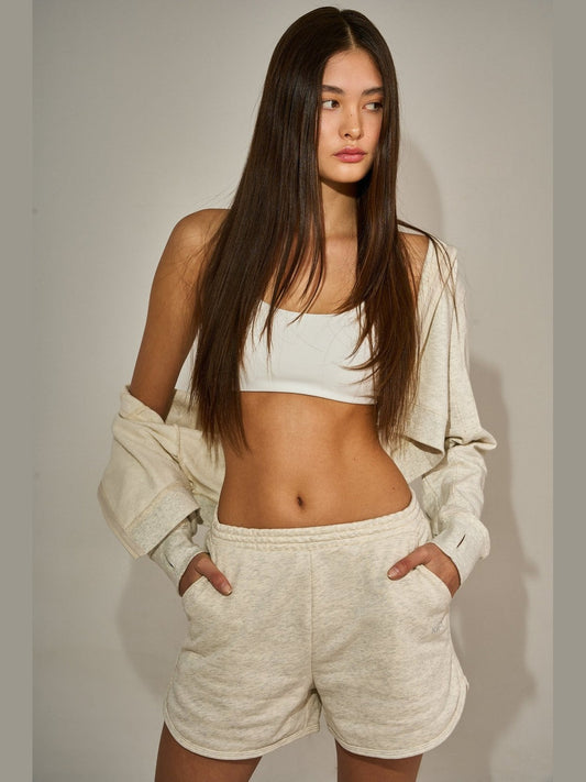 Aubrie Hot Shorts | Light Heather Grey