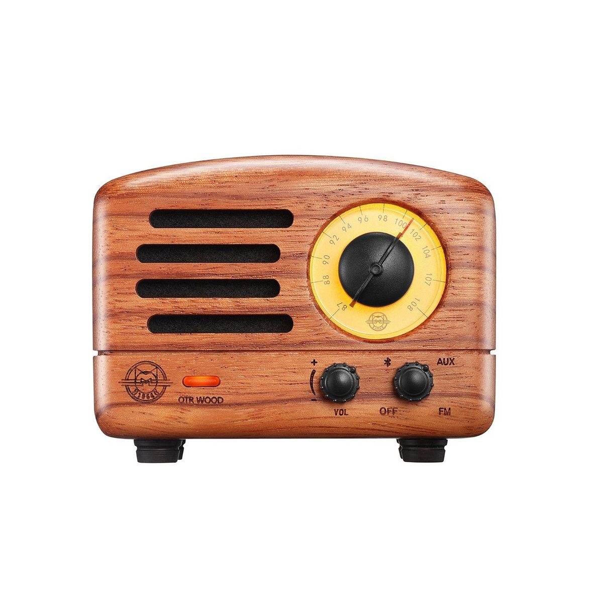 Wooden Bluetooth & FM Radio Speaker With Duffle Bag - Rosewood