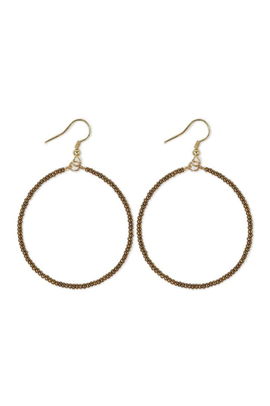 Ruby Solid Beaded Hoop