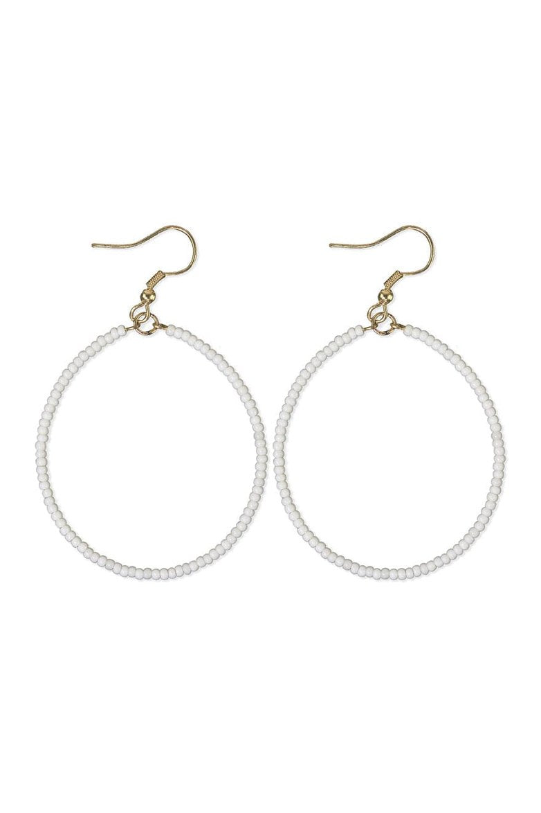 Ruby Solid Beaded Hoop