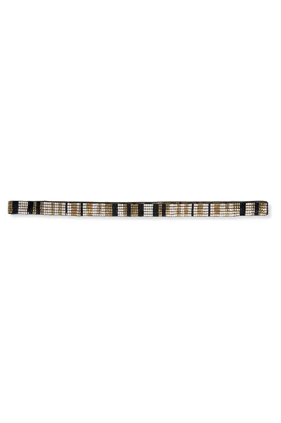 Sarah Vertical Stripes Beaded Stretch Hat Band