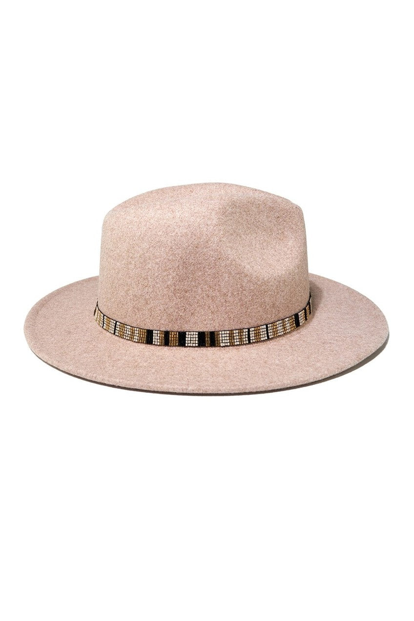 Sarah Vertical Stripes Beaded Stretch Hat Band