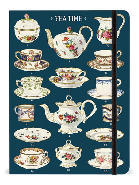 Large notebook with elastic closure | Tea Time