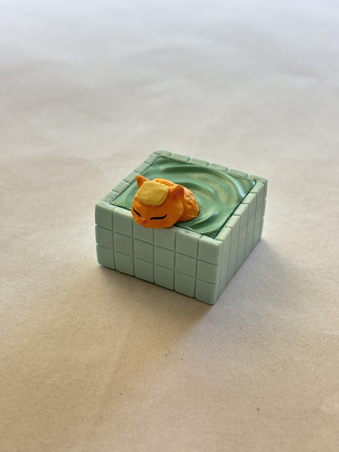 Bathing Cat Figurine