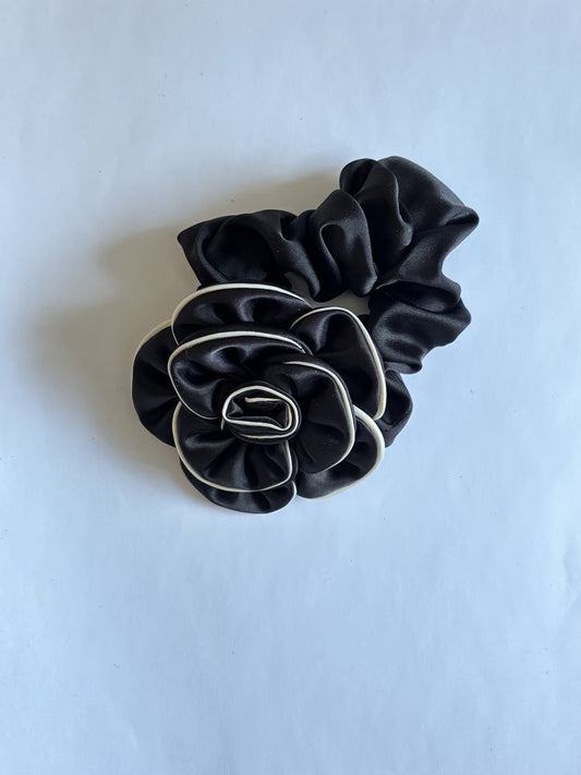Satin Flower Scrunchie