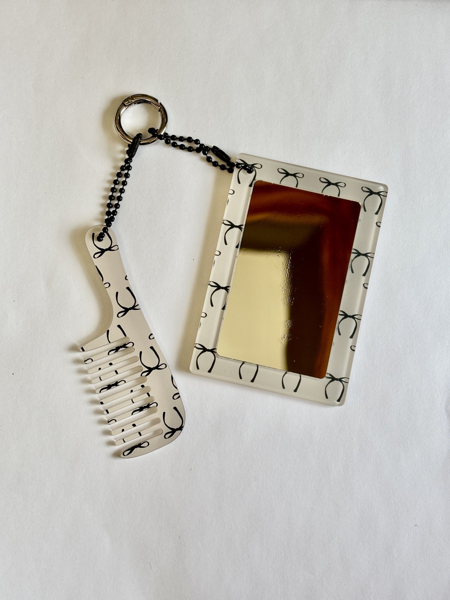 Comb and Mirror Key Chain Set