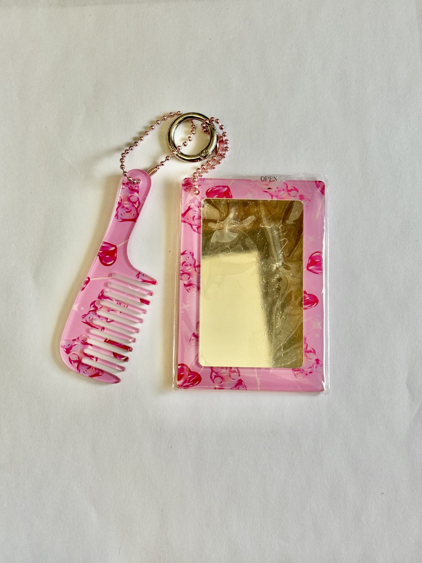 Comb and Mirror Key Chain Set