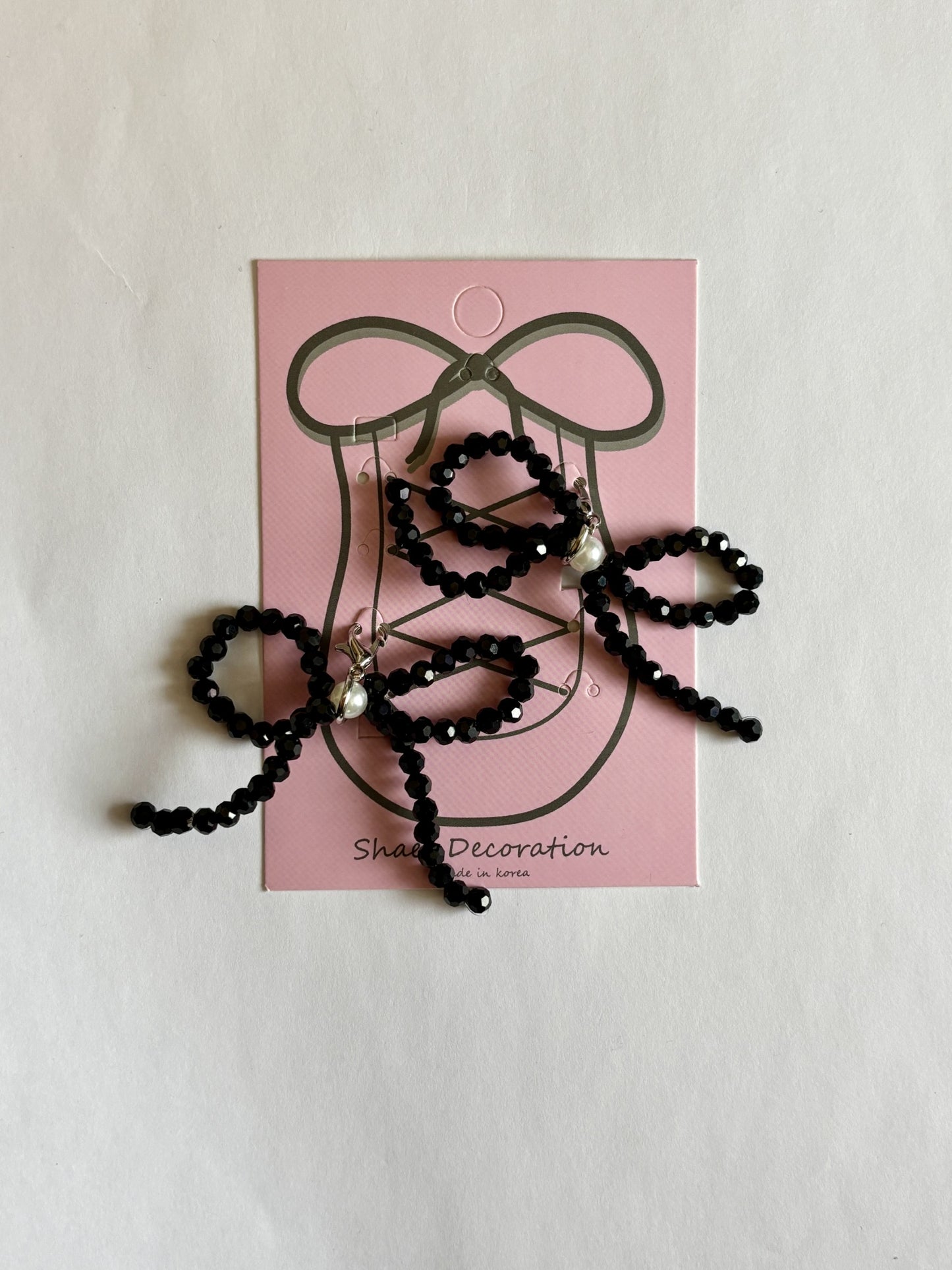 Black Beaded Bow | Shoe Accessory