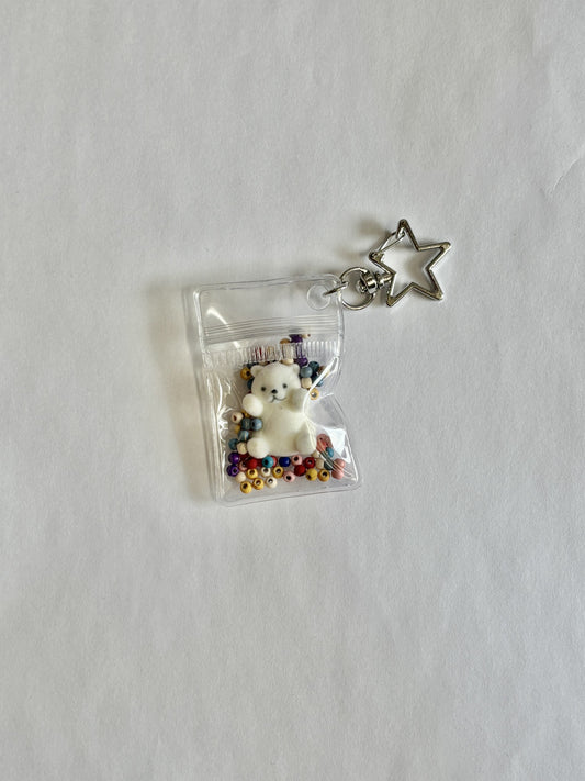 Small Key Charm in Bag | With Beads