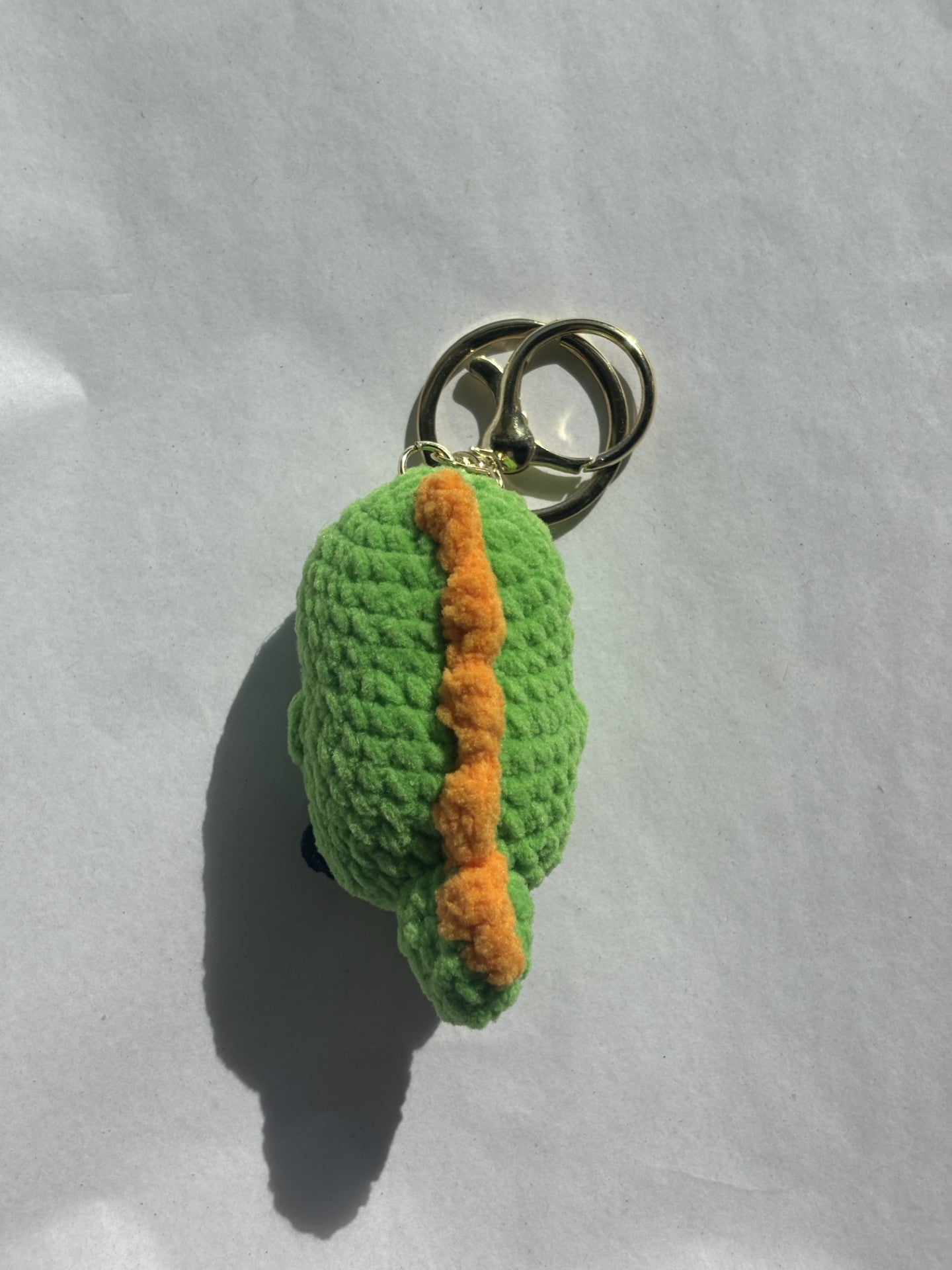Crochet Keychain | Green Baby Dinosaur