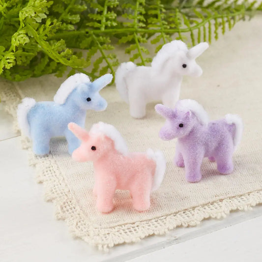 Flocked Multi Color Mini Unicorns