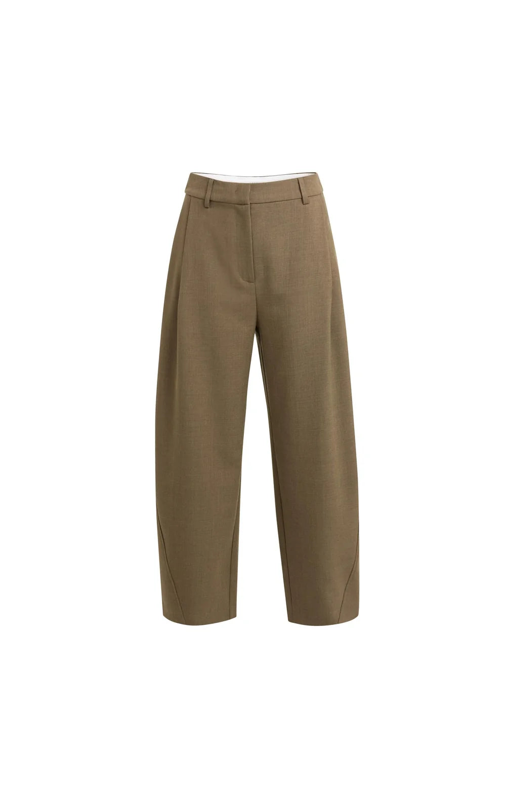 Woven barrel-leg trousers with pleat detail