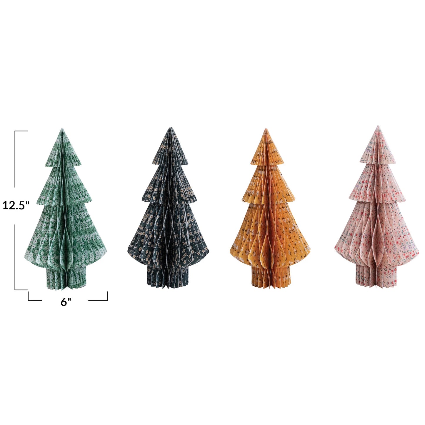 Handmade Recycled Paper Folding Honeycomb Tree - Single